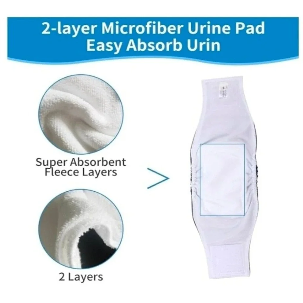 3‎ pk Washable Dogs Diapers Male Dog Belly Band size M